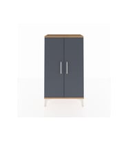 Arges Komodin 2 Raflı 2 Kapaklı 60x30x106 Çam-Antrasit