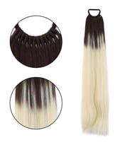 Lastik Tokalı At Kuyruğu Düz / Kumral / Platin Ombre