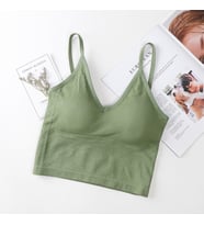 Kadın İnce Askılı Crop Atlet – Soft Dokulu Rahat Bralet Üst W1011 (Yeşil)