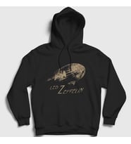 Presmono Unisex Siyah Airship Led Zeppelin Kapüşonlu Sweatshirt 95437tt