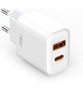 Çoklu Hızlı Şarj Adaptörü CE12 2 Cihaza Kadar Şarj 1 Type-C 1 Usb-A 20W Max Power Akım Korumalı Tablet, Notebook, Cep Telefonu, Konsol Beyaz