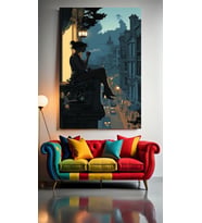 BALKON KEYFİ V1 Ev Duvar Salon Güzellik Salonu Ofis Dükkan Dekarasyon Kanvas Tablo (Çok Renkli)