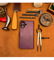 BİDERİ PATARA IPHONE 17 HAKİKİ DERİ CÜZDAN KILIF MOR