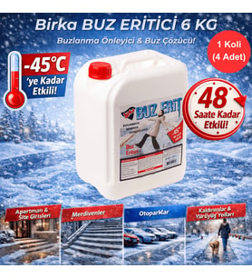 Birka Buz Eritici 6 Kg – Buzlanma Önleyici ve Buz Çözücü, -45°C, Magnezyum Klorürlü x 4 Adet