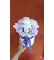 El Yapımı Mum Buketi (Gül Kurusu - Beyaz - Lila - Pembe)