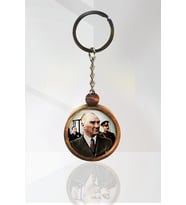 Mustafa Kemal Atatürk Ahşap Anahtarlık Tek Ebat N11.12602