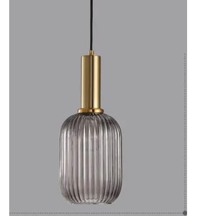 Rsylight Rustik Dekoratif Metal Modern Füme Opal Camlı Tekli  Avize çap:14
