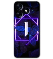 Tecno Spark 10 Pro Kılıf HD Desen Baskılı Kılıf - Dark Neon Yaprak I Harfi