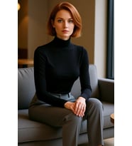 Kadın Fitted Balıkçı Yaka Uzun Kollu Basic Siluet Esnek Örme Bluz Cool & Comfort Tarzıyla Günlük