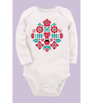 Organik Baskılı Pamuklu Unisex Bebek Body UZUNE220