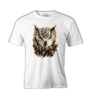 Hayvan - Vahşi Baykuş  Beyaz Erkek Tshirt