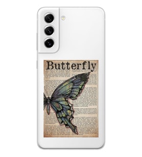 Samsung Galaxy S21 FE Uyumlu Butterfly Tasarımlı Şeffaf Telefon Kılıfı
