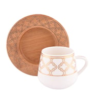 Bambum Hanedan 6 Kişilik Kahve Takımı Desen Altlıklı