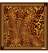 Leopar Desen Black Seri Twill Eşarp Eşarp Askısı ile Birlikte 90x90 cm Siyah Sar