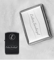 Kişiye Özel Metal Gümüş Renk Tabaka & Zippo Tarzı Çakmak Hediye Seti