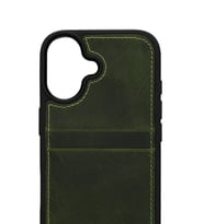 Retro Kartlıklı Premium Deri Kılıf iPhone 17 Retro Haki