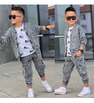 ERKEK COCUK HİRKALİ TAKİM. HİRKA + PANTALON + TİŞORT. MUKEMMEL KALİTE 3 LU TAKİM. 4-12 YAŞ (Siyah)
