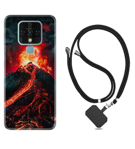 Tecno Camon 16 18P Pova Kılıf Boyun Askılı Silikon Yanardağ 1611