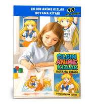 Çılgın Anime KIZLAR Boyama Kitabı (Laminasyonlu Örnekler ve Afiş)