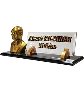 Masalık İSİMLİK - Buro Ofıs Hediye M542  ATA GOLD Masa İsimliği