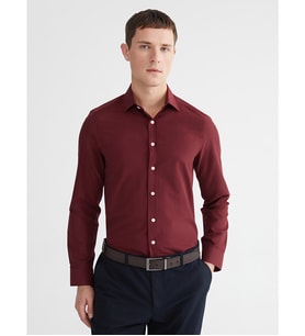 LCW BUSINESS Bordo Slim Fit Uzun Kollu Poplin Erkek Gömlek