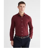 LCW BUSINESS Bordo Slim Fit Uzun Kollu Poplin Erkek Gömlek