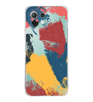Xiaomi  Mi 11 Lite  Kamera Korumalı Kapak Brush Stroke Tasarımlı Şeffaf  Kılıf
