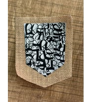 10X8 CM PARLAK HASIR CEP YAMA ARMA DİKİŞ  GÖMLEK CEP