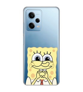 Redmi Note 12 Pro 5G Uyumlu Sunger Bob Tasarımlı Şeffaf Telefon Kılıfı