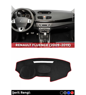 Renault Fluence (2009-2019) 3d Torpido Koruma Kılıfı - Ön Göğüs Kaplama - Kırmızı Şerit