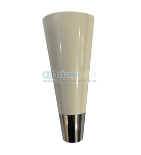 Konik Mobilya Dolap Ayağı Beyaz Parlak Krom 15 Cm