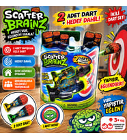 Scatter Brainz İkili Dart Seti 2 Adet Yapışkan Uçlu Dart ve Hedefli Eğlenceli Oyuncak Oyun Seti