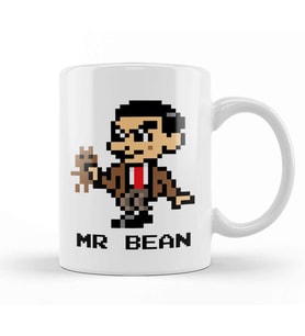 Mr Bean Pixel Character Kupa Bardak Porselen