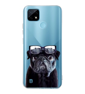 PrintiFy Realme C21  ile Uyumlu 1mm Slim Fit Köpek 3 050f Baskılı Şeffaf  Kılıf