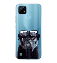 PrintiFy Realme C21  ile Uyumlu 1mm Slim Fit Köpek 3 050f Baskılı Şeffaf  Kılıf
