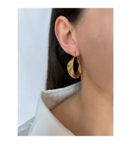 Kararmaz Paslanmaz Sarmal Modeli 316L Gold Çelik Halka Küpe