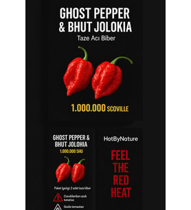 GHOST PEPPER & BHUT JOLOKIA / 1 Milyon Scoville - Gerçek Taze Acı Biber