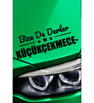 İstanbul Küçükçekmece Siyah Araç Sticker  İstanbul Bize De Derler  Küçükçekmeceli 40x15 cm Oto Sticker