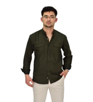 Erkek Spor Likralı Gömlek BGL-ST04343 (Yeşil)