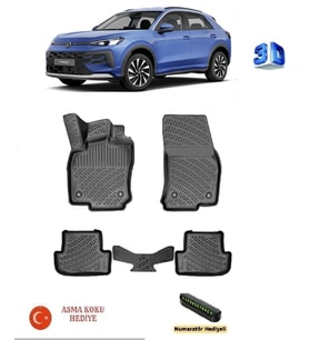 Volkswagen T-Roc 2017-2025 Yılları Arası Uyumlu 3D Havuzlu Paspas ASMA KOKU VE NUMARATÖR HEDİYELİ