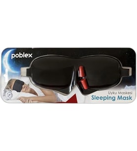 Poblex 3D Uyku Maskesi Kırmızı + Kulak Tıkacı