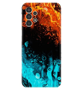 Samsung Galaxy M14 Kılıf Silikon Desen Özel Seri Orange Blue Color 1665