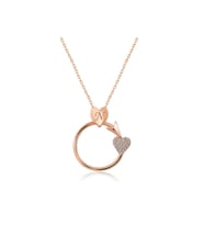 925 Ayar Gümüş Rose Kalbe Giden Ok Kolye