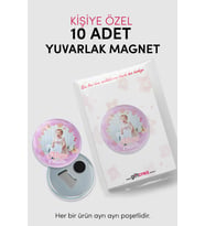 Yeni Doğan Bebek İçin Hoş Geldin Magnet – Yuvarlak Açacaklı Fotoğraf Baskılı (Model 1)