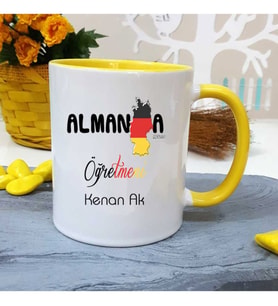 Almanca  Öğretmenine Özel Öğretmenler Günü Hediyesi Kişiye Özel Kupa Bardak