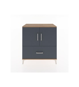 Hyperion Şifonyer Tek Raflı Tek Çekmeceli 2 Kapaklı 88x44x96 Çam-Antrasit