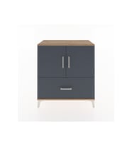 Hyperion Şifonyer Tek Raflı Tek Çekmeceli 2 Kapaklı 88x44x96 Çam-Antrasit