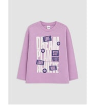 LC WAIKIKI Lila Baskılı Kız Çocuk Kalın Pijama Üst