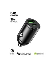 Intouch 30W PD + QC 3.0 Hızlı Araç Şarjı Siyah