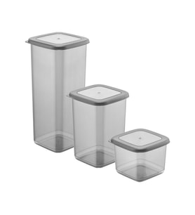 Omnipazar SY-2734 Fresca Kare Erzak Saklama Kabı Sert Kapak 3'lü Set